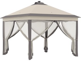 Tenda Dobrável Exterior 3,3x3,3x2,9 m com Luzes LED e Controle Remoto