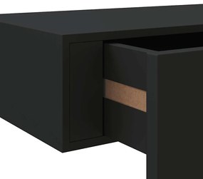 Prateleiras de parede c/ gavetas 2 pcs MDF 60x23,5x10 cm preto