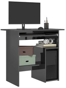 vidaXL Secretária 80x45x74 cm contraplacado cinzento brilhante