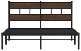 Cama sem colchão com cabeceira 160x200 cm carvalho castanho