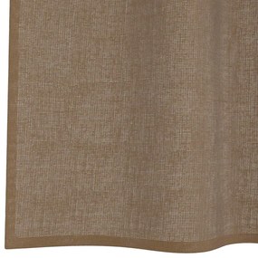 Cortinas de voile com ilhós 2 pcs castanho-claro