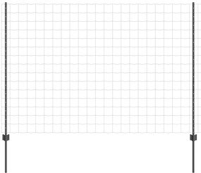 vidaXL Cerca e Poste Cinzeto 1,5 x 10 m Aço