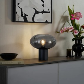 Candeeiro de Mesa Design Preto com Vidro Fumado - Umbrella