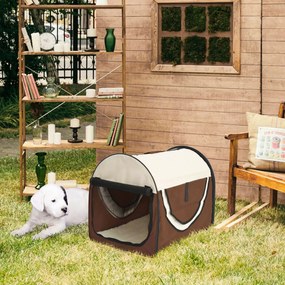 Saco de transporte para cães, caixa de transporte dobrável e respirável com almofada de pele de carneiro removível, 61 x 46 x 51 cm