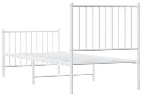 Estrutura de cama com cabeceira e pés 80x200 cm metal branco