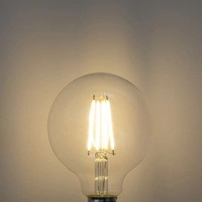 Conjunto de 5 lâmpadas LED E27 G95 transparentes 3,8W 806 lm 3000K