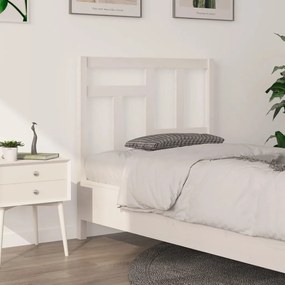 vidaXL Cabeceira de cama 95,5x4x100 cm madeira de pinho maciça branco