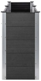 Canteiro elevado de jardim 250x100x91 cm WPC cinzento