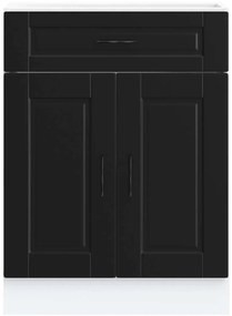 Armário base de cozinha Porto derivados de madeira preto