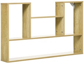 HOMCOM Prateleira de Parede com 2 Compartimentos Prateleira Suspensa de Madeira p100x15x60 cm Madeira
