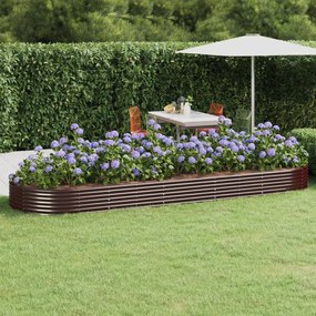 vidaXL Canteiro elevado jardim 450x140x36 aço galvanizado castanho