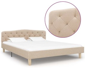 vidaXL Estrutura de cama 140x200 cm tecido bege