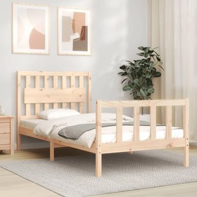 3192416 vidaXL Estrutura de cama com cabeceira 100x200 cm madeira maciça