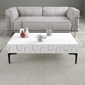 Mesa de Centro Lyon – Branco e Preto – 105x32,6x60 cm