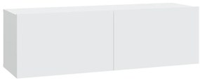 7 pcs conjunto de móveis de TV derivados de madeira branco