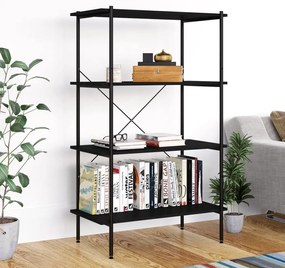 Unidade com 4 prateleiras 80x40x130 cm preto