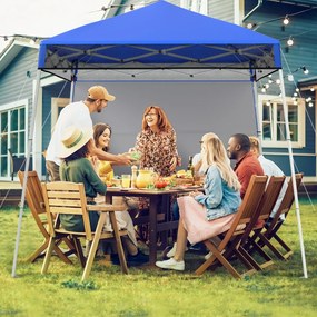 Tenda dobrável Pop UP 182 x 182 cm com 1 parede lateral Jardim, Feiras, Eventos com Saco Azul
