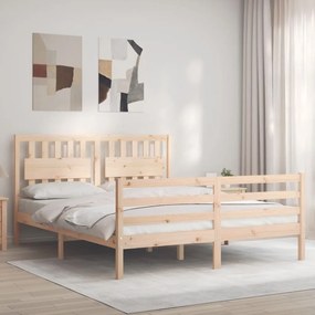 3194316 vidaXL Estrutura de cama King Size com cabeceira madeira maciça