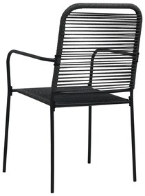 3 pcs conjunto de jantar para jardim vidro e aço preto