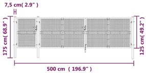 Portão de rede para jardim 500x175 cm aço galvanizado verde