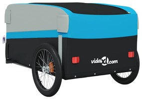 Reboque para bicicleta 45 kg ferro preto e azul