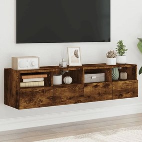 vidaXL Móveis parede TV 2pcs 60x30x30cm deriv. madeira carvalho fumado