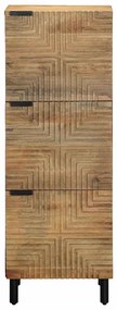 Aparador alto 40x33x110 cm madeira de mangueira maciça castanho