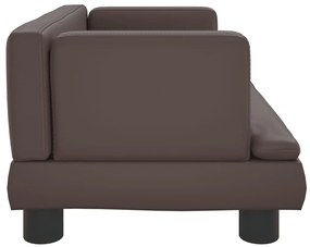 Cama para cães 60x40x30 cm couro artificial castanho