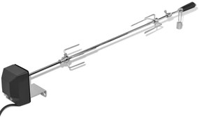 42249 vidaXL Espeto giratório p/ churrasqueira + motor de aço 1000 mm