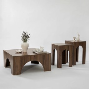 Mesa de Café Collesium - Nogueira - 80x37x80 cm