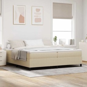 vidaXL Cama Box Cinza Claro e Branco 200 x 200 cm