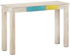 Mesa consola 115x35x77 cm madeira de mangueira áspera branco