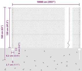 Postes de Cerca vidaXL 22 pcs Canal U Cinza 120 cm Aço