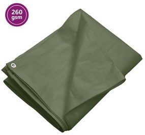 151548 vidaXL Lona 260 g/m² 3x5 m PEAD verde