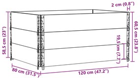 Vaso/floreira para jardim 120x80 cm pinho maciço castanho