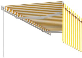 Toldo retrátil manual com estore 3x2,5 m amarelo e branco