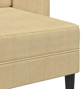 Sofá 2 lugares com Chaise em L 125cm linho verde-claro cinzento