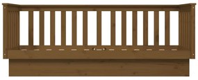 Sofá-cama 75x190 cm madeira de pinho maciça castanho mel