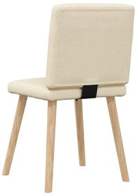 Cadeiras de jantar 6 pcs tecido cor creme