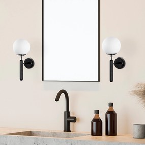Aplique de Parede King – Preto e Branco – 15 x 20 x 40 cm