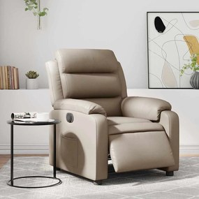 vidaXL Poltrona reclinável elétrica couro artificial cor cappuccino