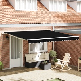 vidaXL Toldo Retrátil Automático Preto 400x300 cm
