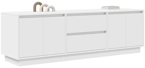 Móvel de TV com luzes LED 160,5x41x50 cm branco
