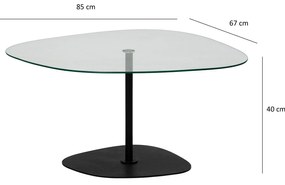 Mesa de Centro Soho – Transparente e Preto – 85x40x67 cm