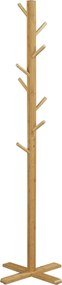 HOMCOM Cabide de Pé em Bambu com 8 Ganchos para Pendurar Bolsas e Chapéus no Corredor Entrada Quarto 49,5x49,5x178 cm Madeira | Aosom Portugal