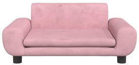 Cama para cães 70x45x33 cm veludo rosa