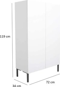 Aparador "Alba" - Branco - 72x119x34cm - Design Moderno