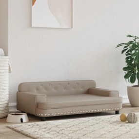 vidaXL Cama para cães 90x53x30 cm couro artificial cappuccino