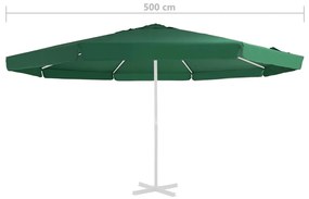Tecido de substituição p/ guarda-sol de exterior 500 cm verde