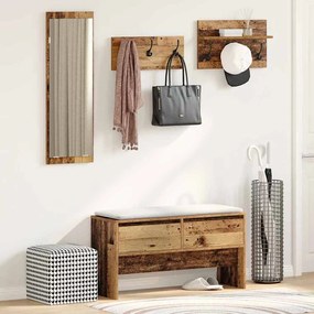 vidaXL Conjunto de móveis de corredor com gaveta 4 pcs Madeira antiga